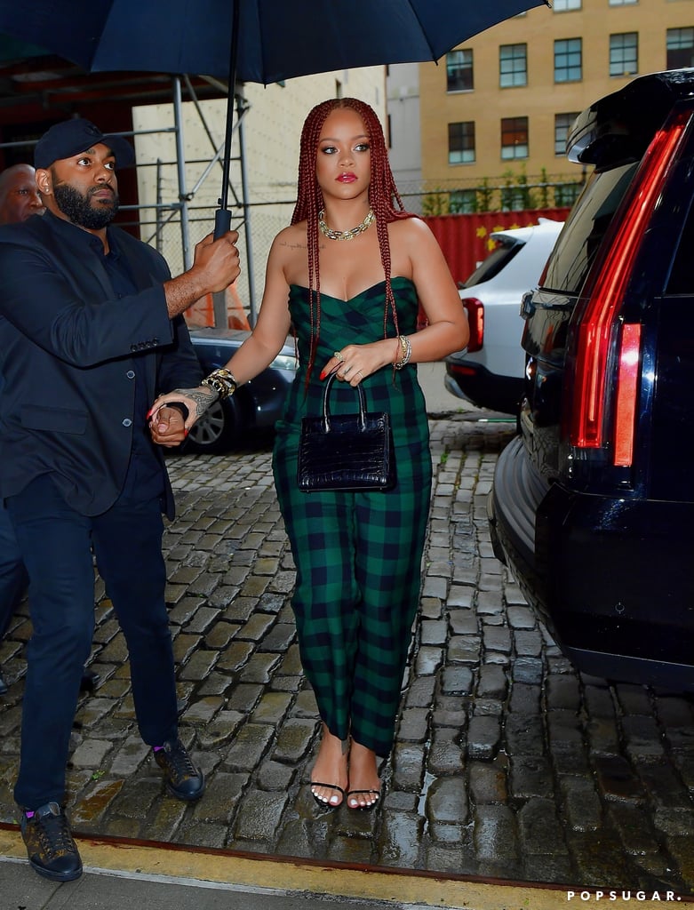 Rihanna Plaid Dior Jumpsuit in NYC 2019