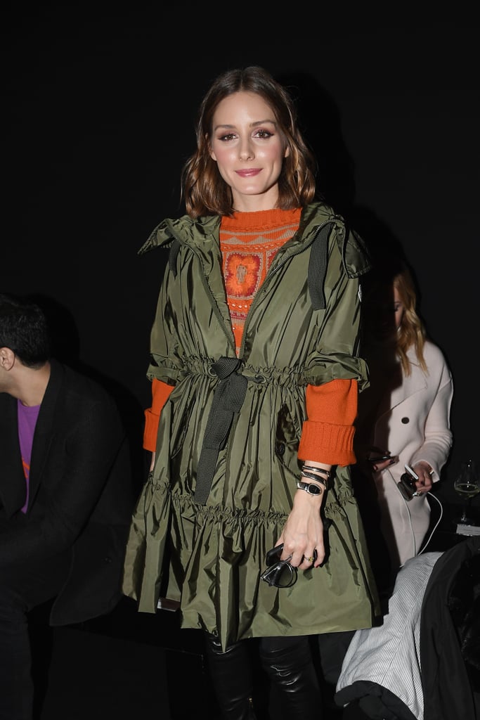 Olivia layered up for the Alberta Ferretti show.