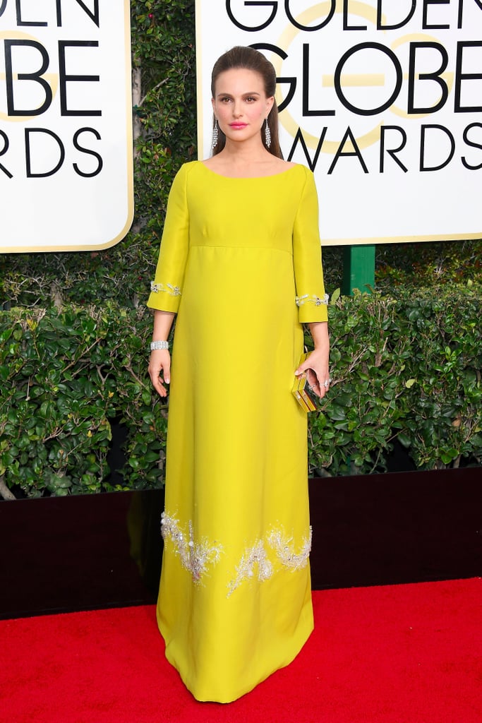 Image result for Natalie Portman in Prada at Golden Globes