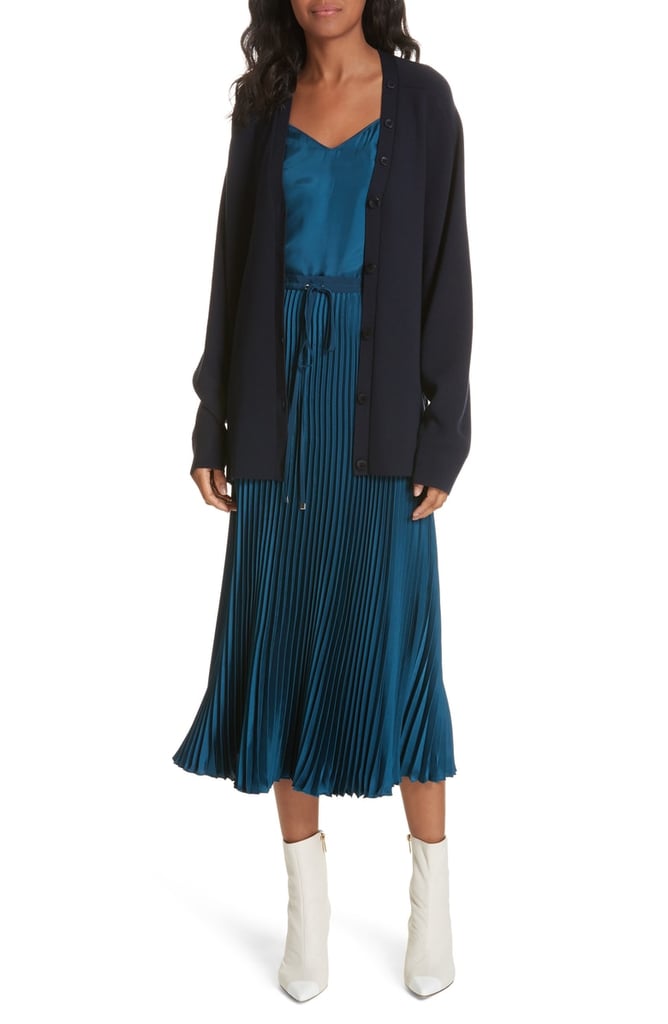 Tibi Mendini Twill Pleated Skirt