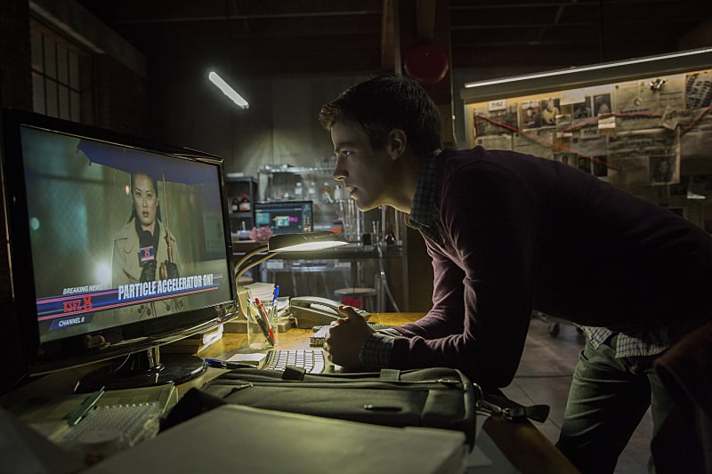 Barry watches the news before the big storm hits.