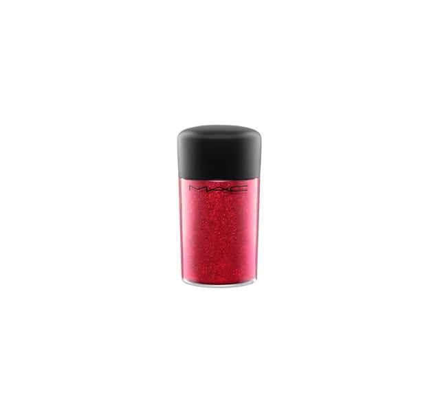 Then, using a mix of MAC Red Glitter ($22) and MAC Mixing Medium Shine ($22), she made a sparkly shadow blend and packed it on Gaga's eyelids.