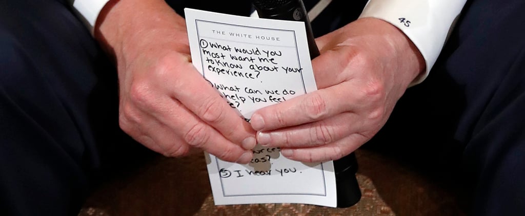 Photo of Trump Notes in Parkland Shooting Listening Session