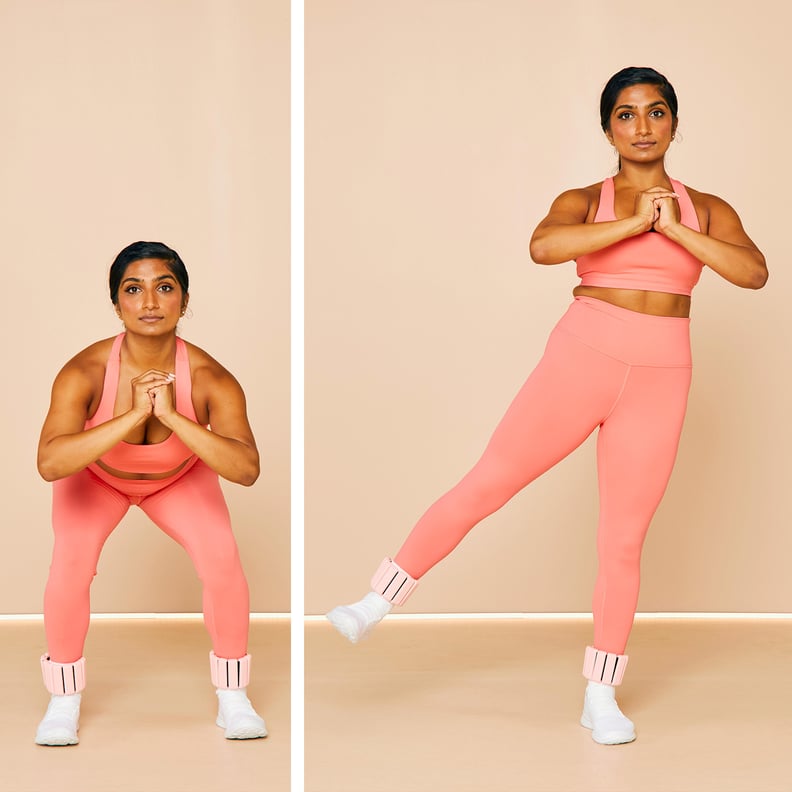 Glute Exercise: Bodyweight Squat With Side Kick