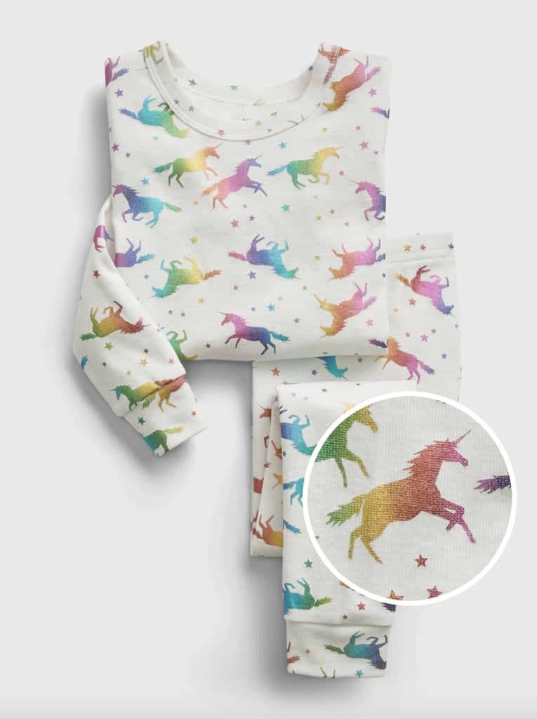 Gap Baby 100% Organic Cotton Rainbow Unicorn PJ Set