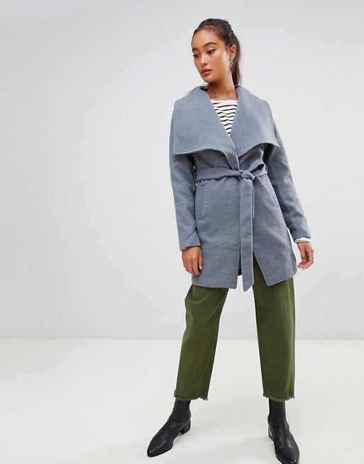 Parisian Waterfall Coat With Tie Belt