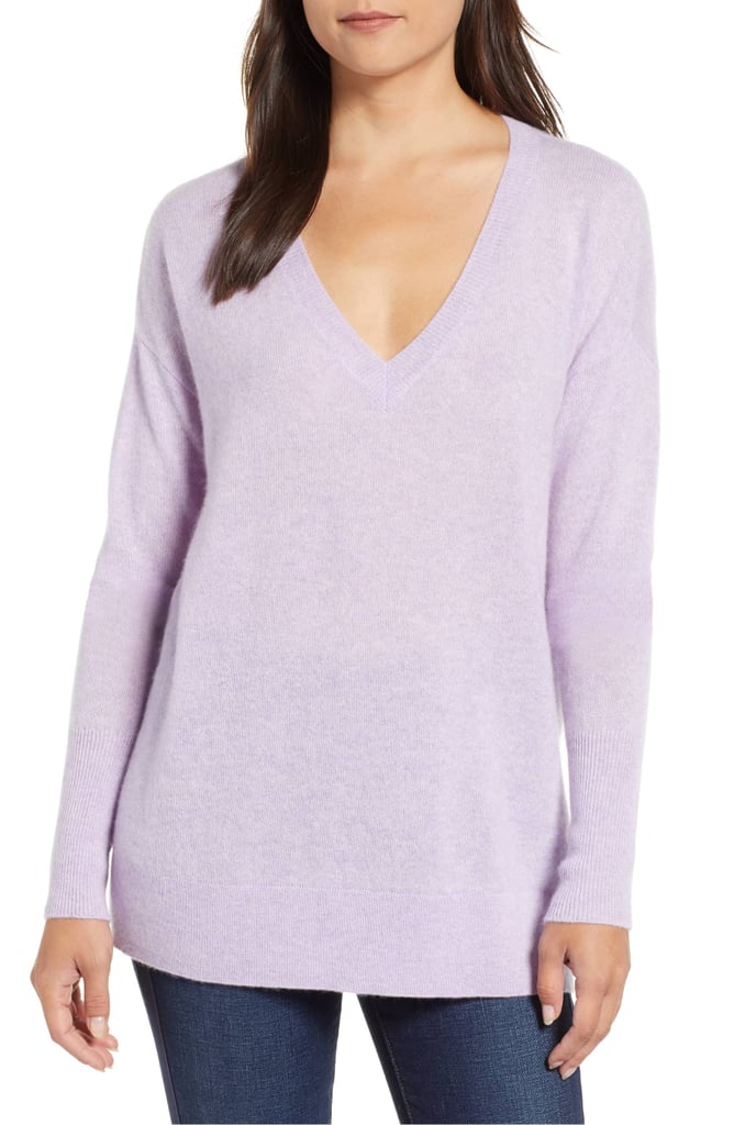 Halogen Relaxed V-Neck Cashmere Sweater