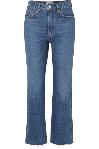 Agolde Pinch Waist Cropped Organic High-Rise Flared Jeans