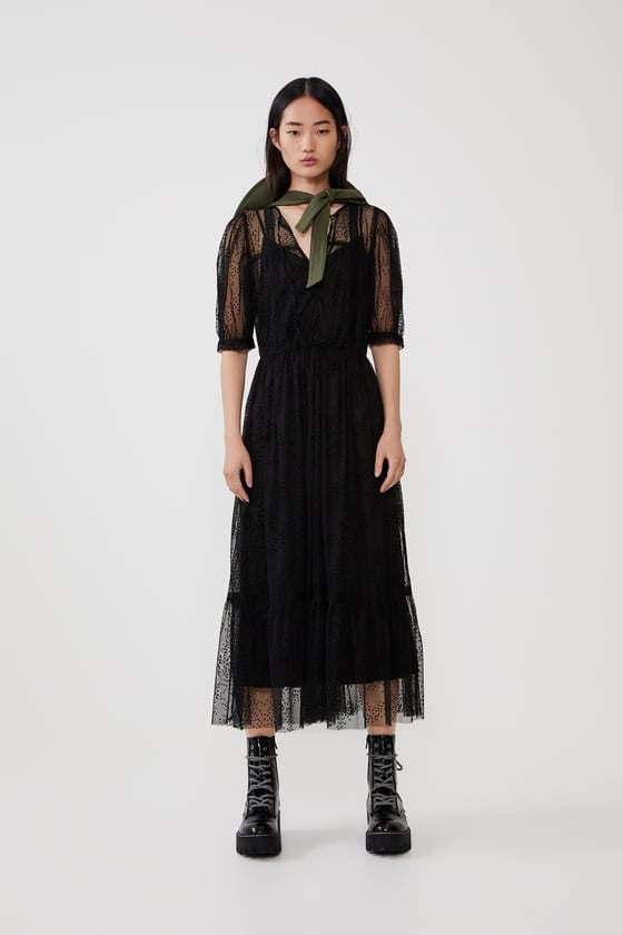 Zara Swiss Dot Dress Zendaya TommyxZendaya PolkaDot Dress at