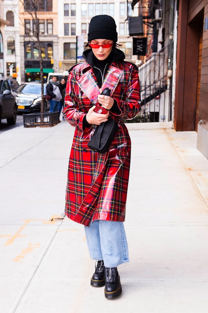 Bella Hadid's Red Burberry Coat