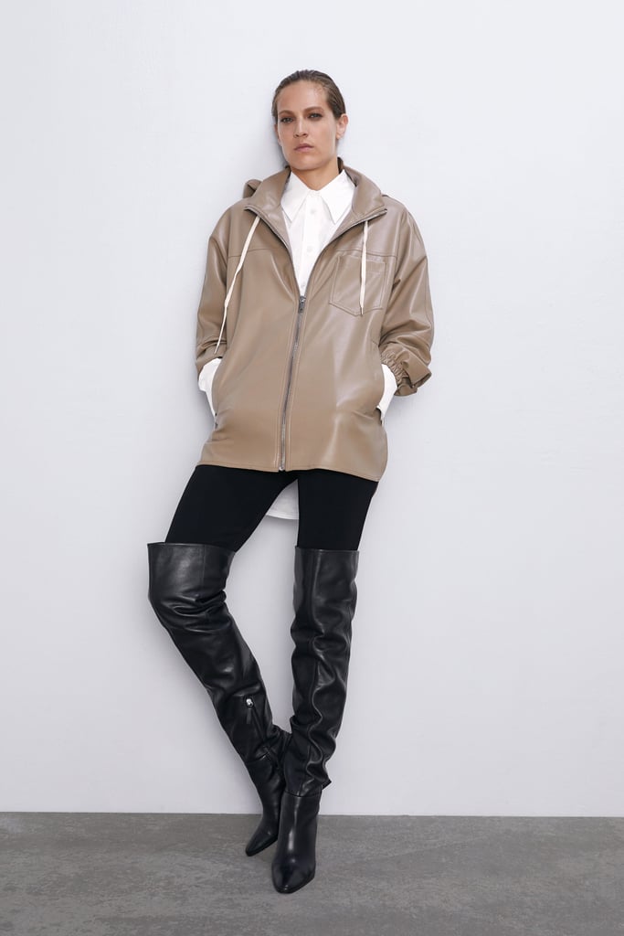 zara faux leather jacket womens