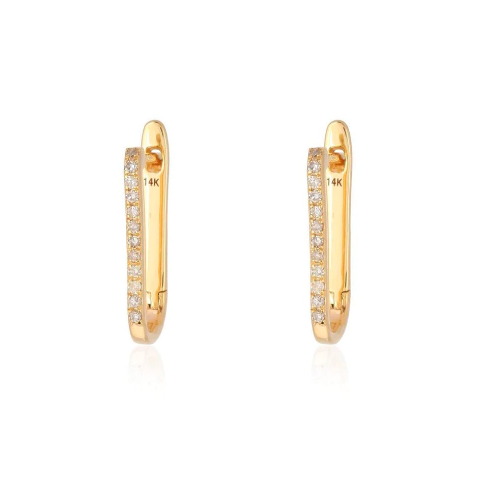 Alev Jewelry Rectangle Pave Small Hoop