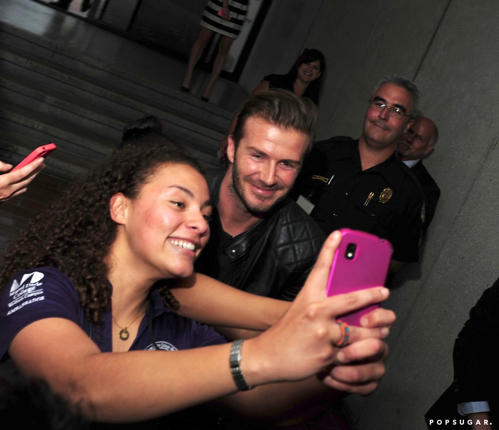 David Beckham snapped a selfie with a fan while visiting Tallahassee in March 2014.