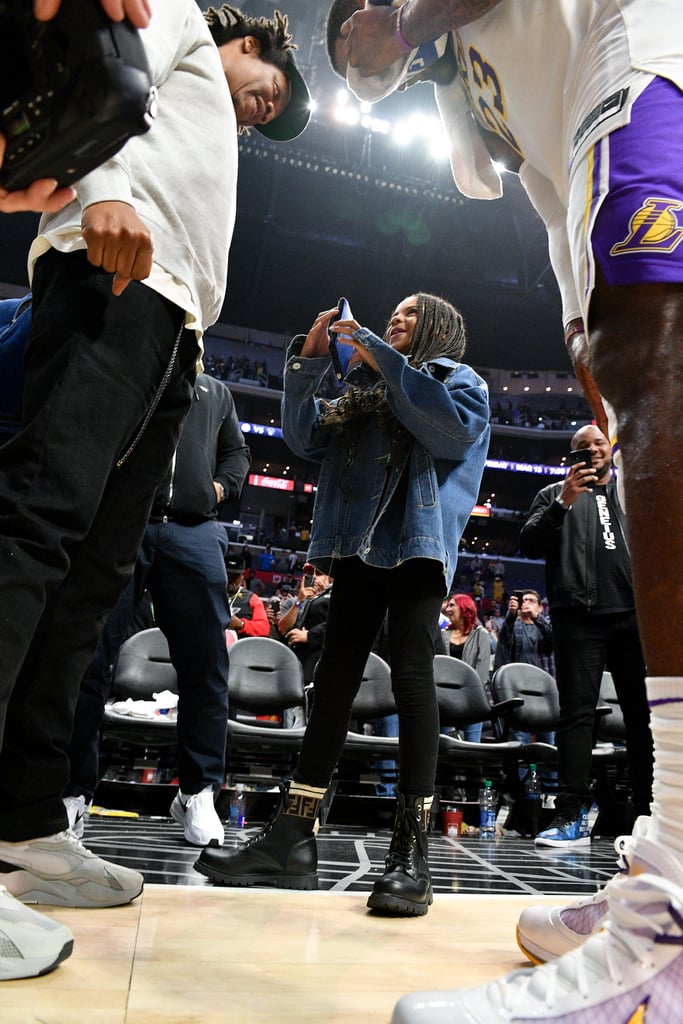 Watch Blue Ivy Meet LeBron James at the Lakers Game