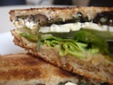 Recipe For Warm Eggplant Sandwich With Mint, Feta, and Hummus