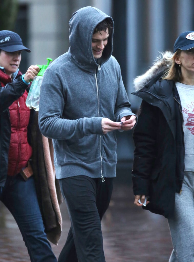 Jamie Dornan Running in Rain | Fifty Shades of Grey Photos