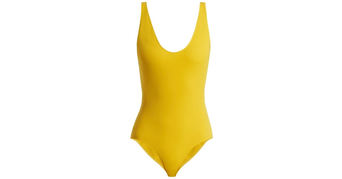 Rochelle Sara The Zeno Swimsuit | Lea Michele's Yellow One-Piece ...