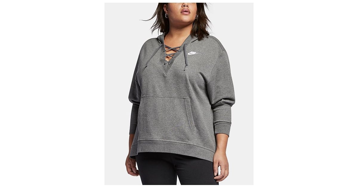 nike lace up hoodie plus size