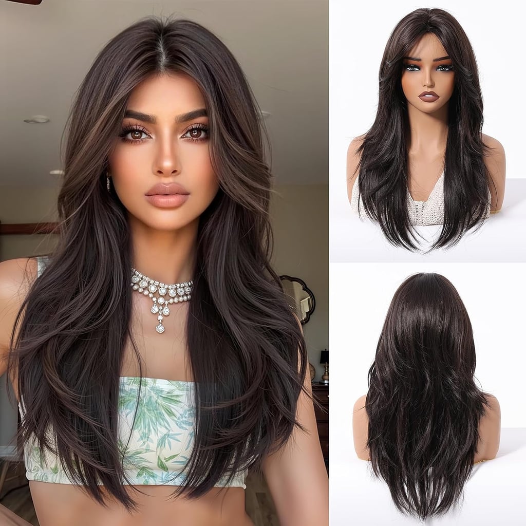 Baekiss Store Long Straight Brown Wig
