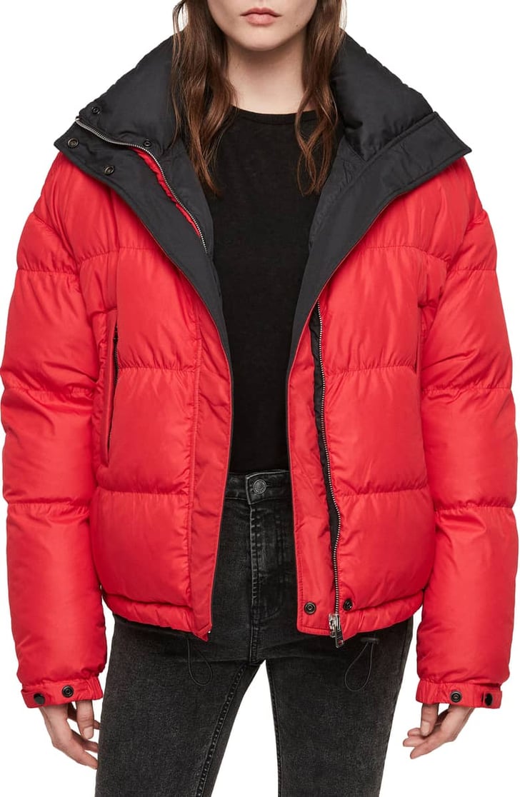 all saints lacey reversible puffer coat