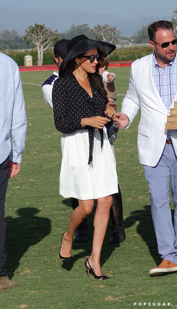 Meghan Markle Wears Polka-Dot Blouse to Harry's Polo Match