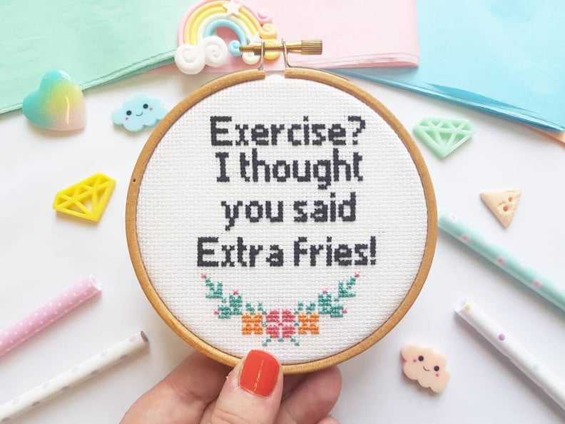 Extra Fries Cross Stitch Hoop