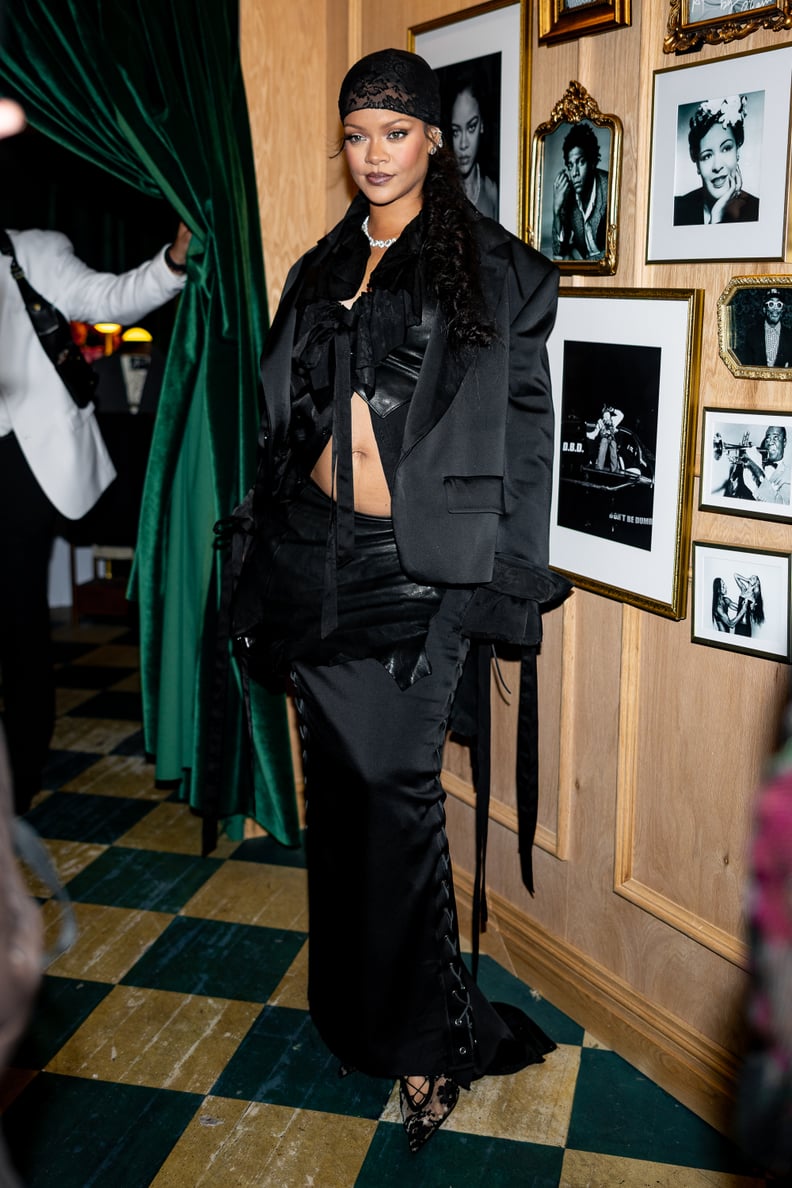 Rihanna Wearing Black Separates