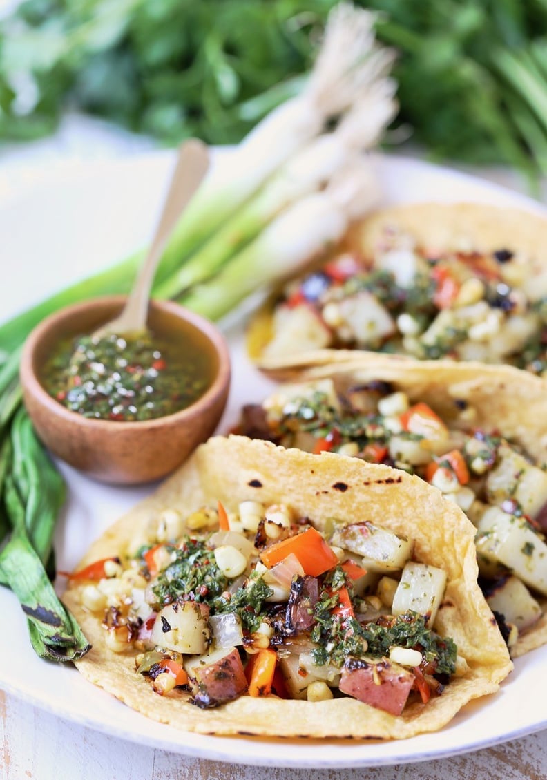 Vegan Tacos With Grilled Veggies and Chimichurri