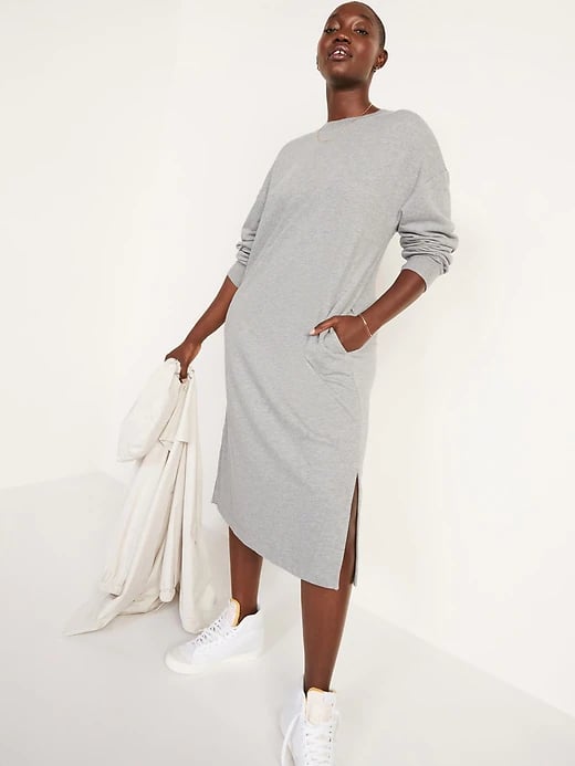 For Lounging at Home: Old Navy French-Terry Sweatshirt Midi Shift Dress