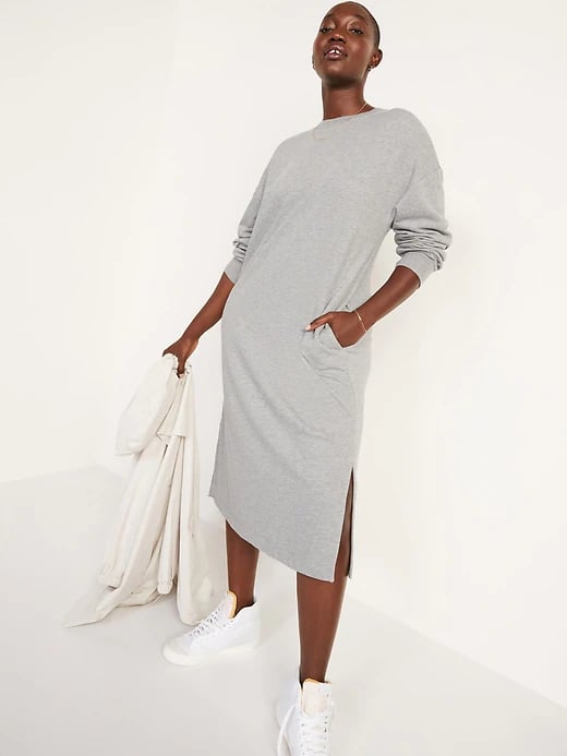 A Loungewear Dress: Old Navy French-Terry Sweatshirt Midi Shift Dress