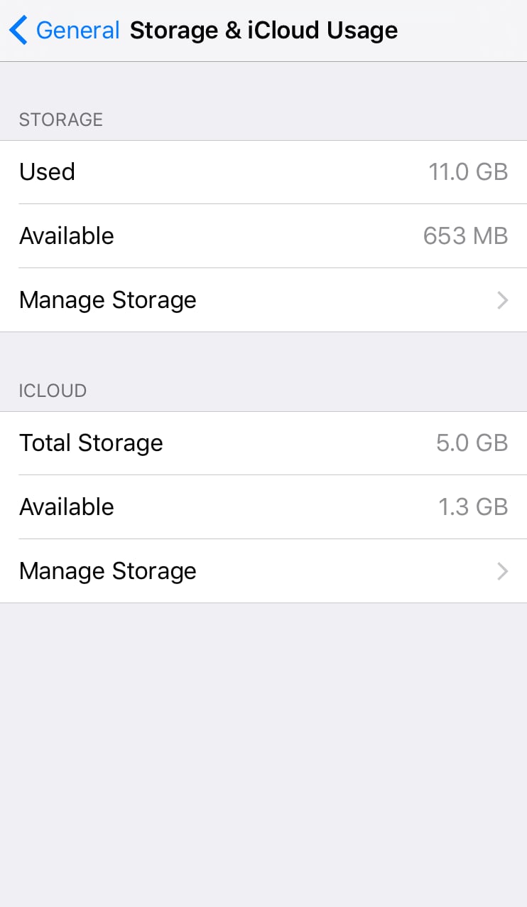 We started off with almost no storage.