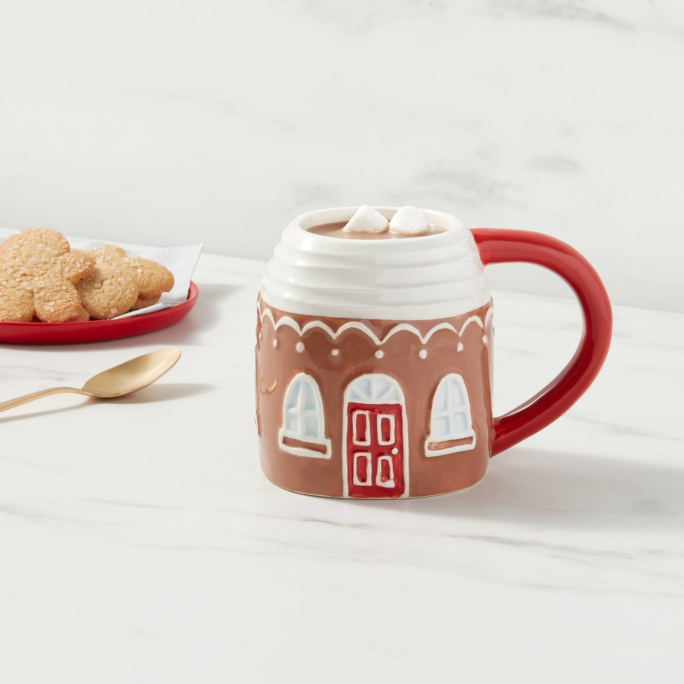 Ceramic Gingerbread Mug W/ Gingerbread House - The Grey Door