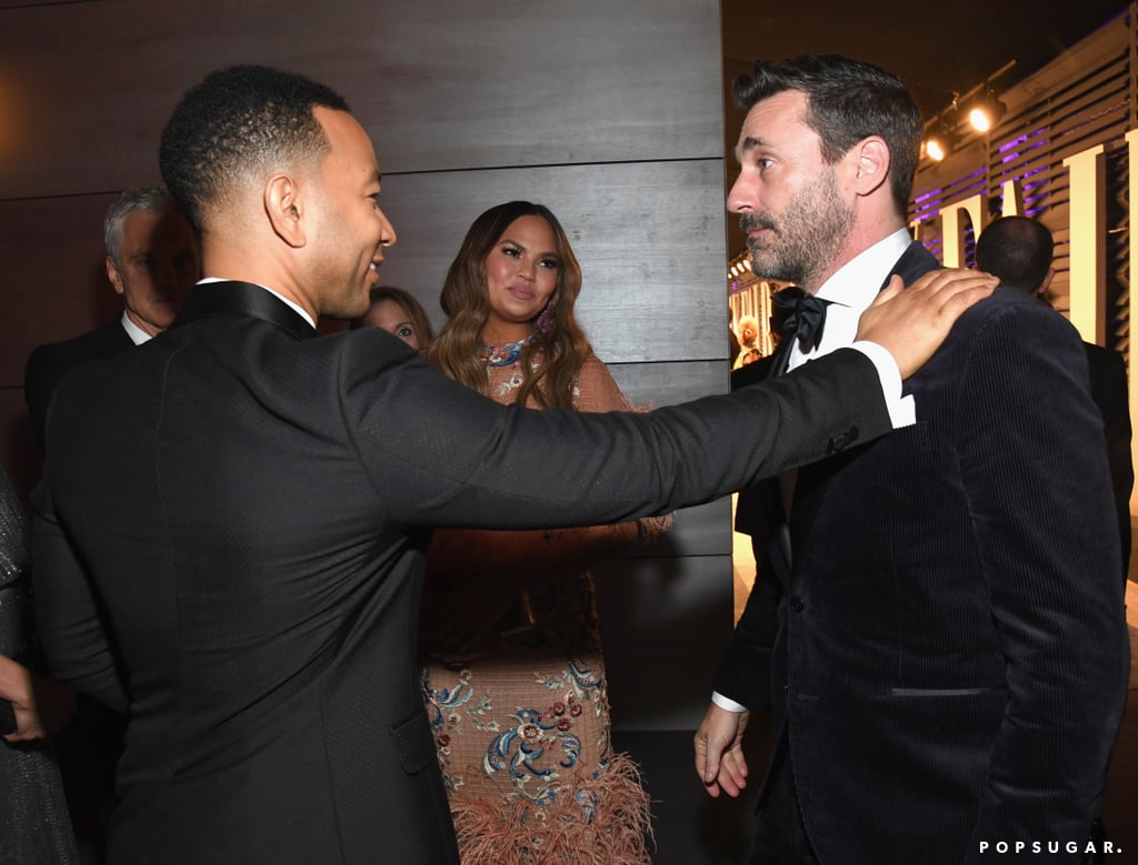 Pictured: John Legend, Jon Hamm, and Chrissy Teigen