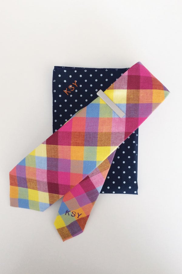 A personalized tie makes a great groomsman gift