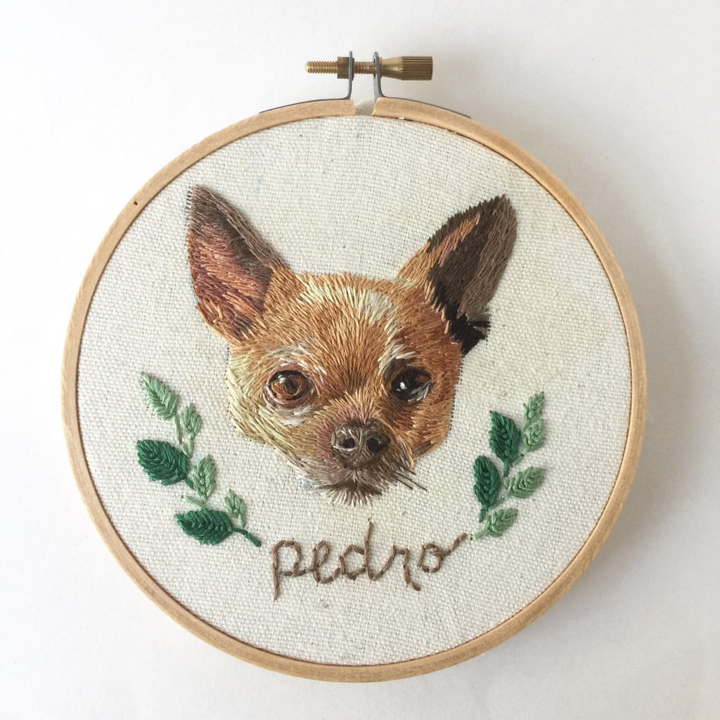 When it comes to spoiling our pets, the sky is truly the limit, particularly around the holiday season. Amanda Neely, an expert embroiderer, certainly knows how to capitalize on our fanatic pet obsession — and can you blame her? Her Etsy Shop CrewelGhoul is completely dedicated to crazy-detailed pet portraits, all done on hoops or hats. 
"I got started embroidering about 10 years ago as a side hobby and outlet to relieve stress and taught myself basic stitches," Amanda told POPSUGAR. "Then about three or four years ago I thought it would be fun to try to embroider pet portraits, and it turned into a big challenge! So I really dove into learning about 'thread painting' and making the portraits more realistic. It's still a challenge, but a very rewarding one!" 
Is there a better way to show your pets how much you love them other than commissioning a jaw-dropping 4-Inch Portrait ($125)? No! Prices increase by the size of the hoop. You can also snag a hat with your pet's face on it for $100. Scroll through to get a look at some of Amanda's eye-catching work.

    Related:

            
            
                                    
                            

            Attention, Pet-Lovers: These Gifts Are Perfect For the Paw-lidays