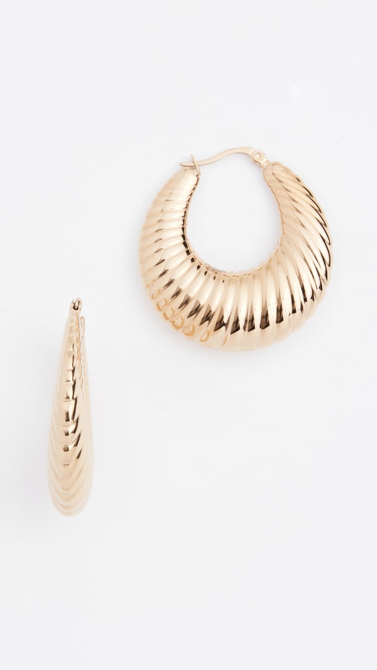 For Some Ribbed Texture: Shashi Sadie Hoop Earrings