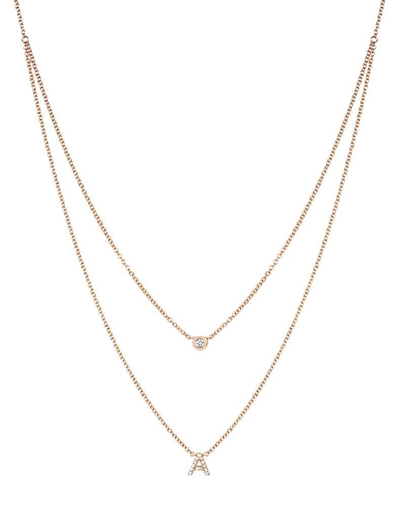 Marissa Collections EF Collection Diamond Initial Choker Necklace
