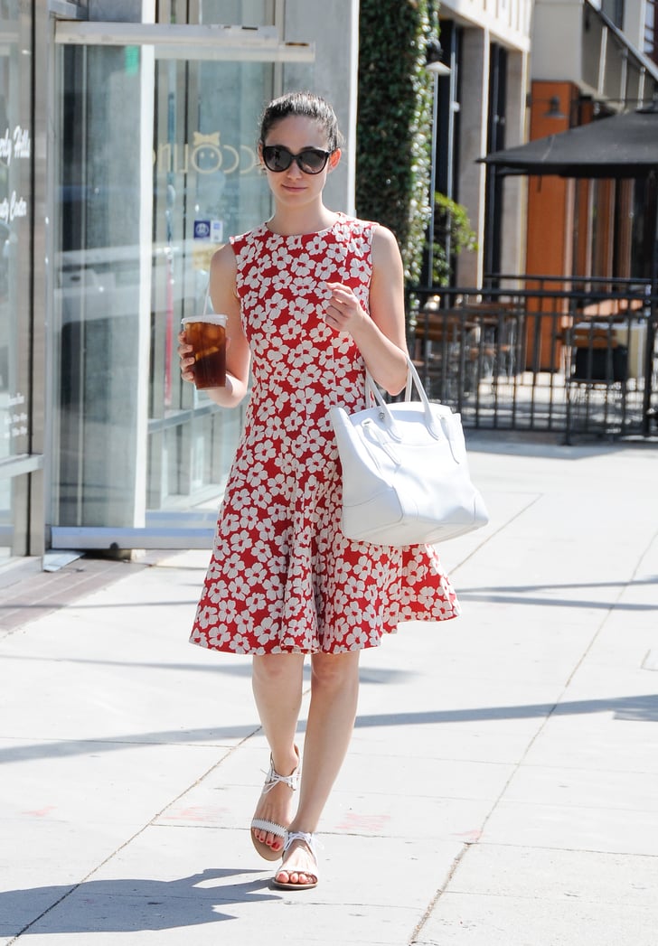When She Was Fierce in Florals and Lace-Up Sandals | Emmy Rossum Style ...