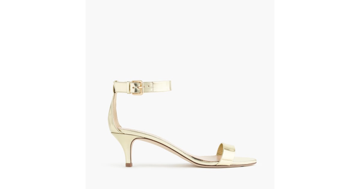 metallic kitten heels