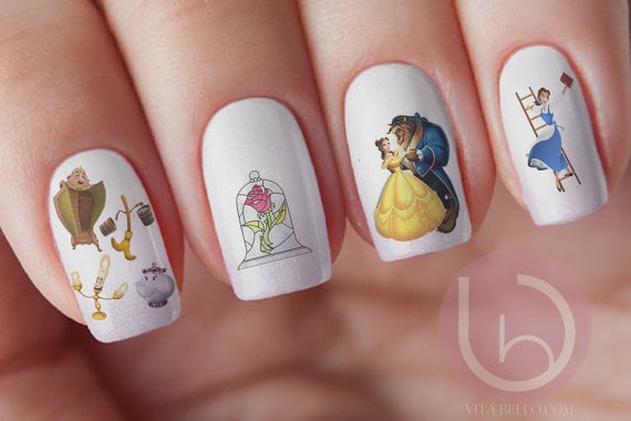 Beauty and the Beast Nail Art Decals - wide 2
