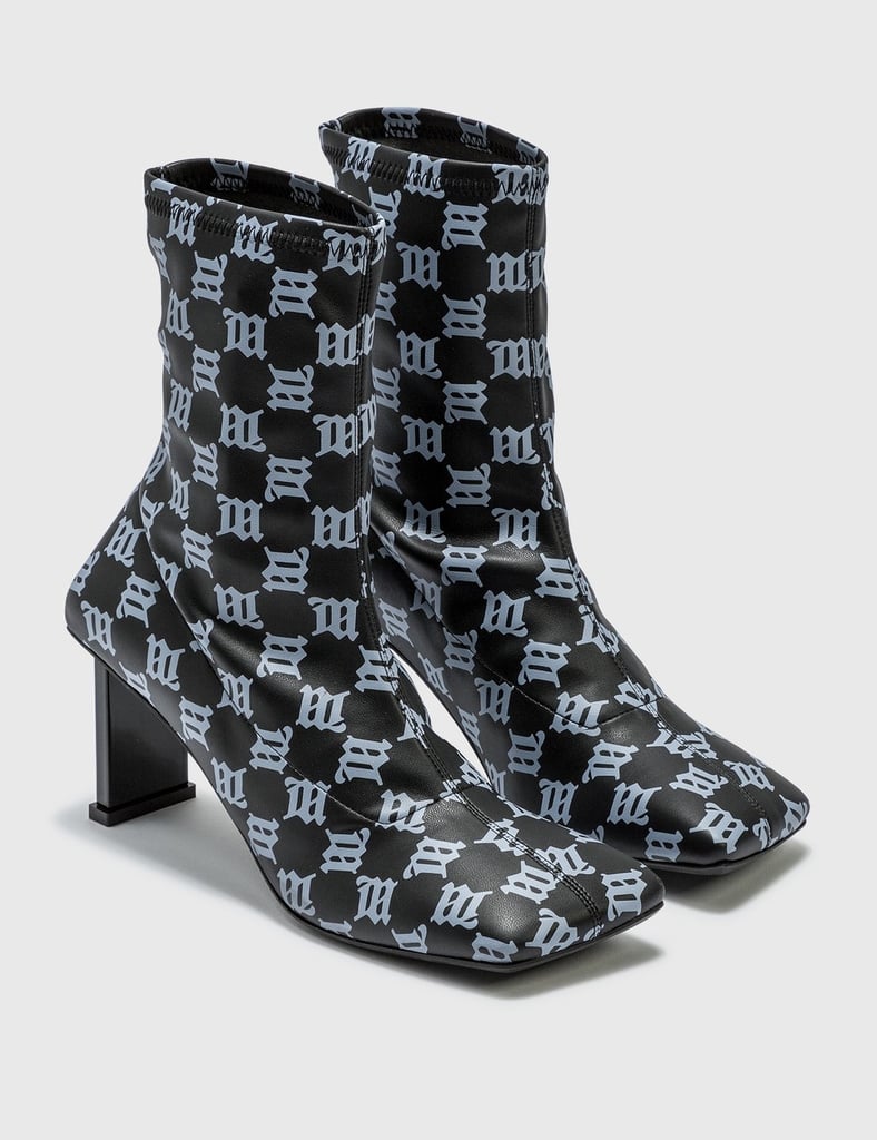 monogram buckle cleat ankle boots