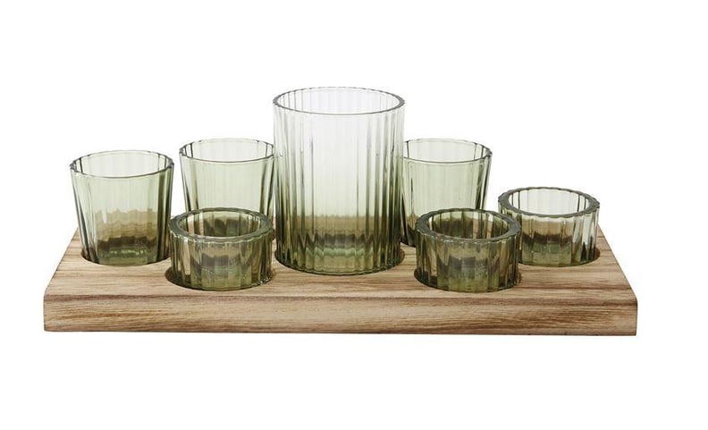 Green Glass Voltive Candle Holder