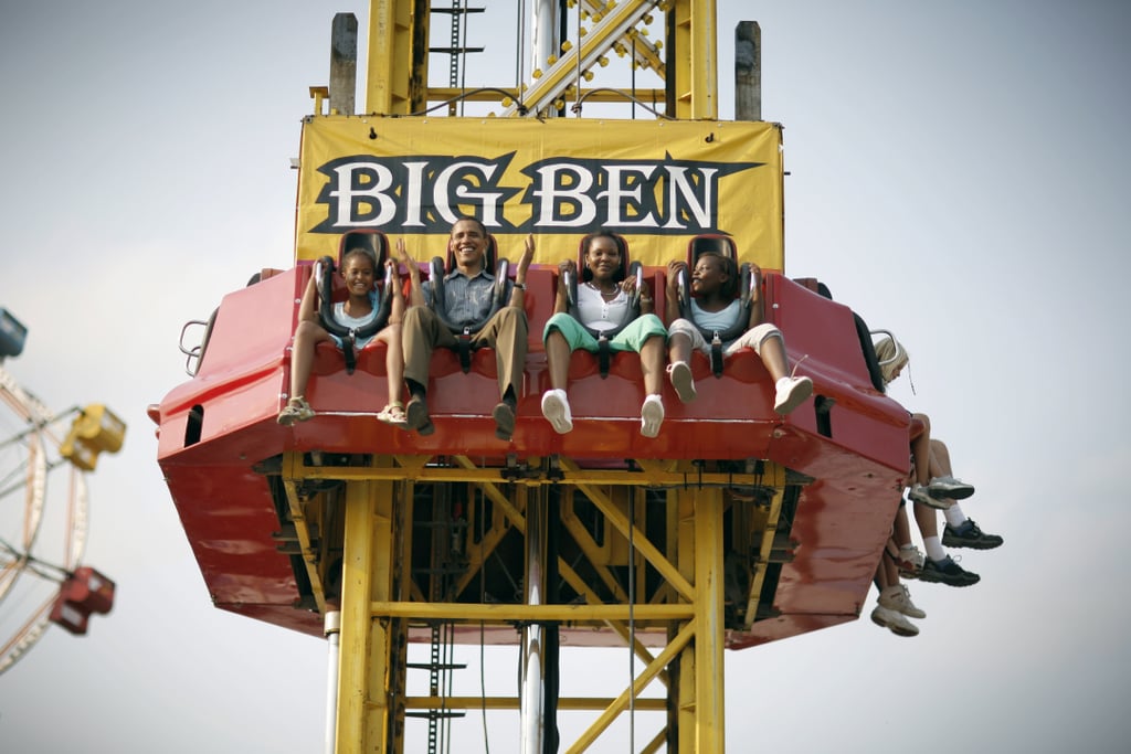 Keeping her cool while on a ride at the Iowa State Fair in 2007.