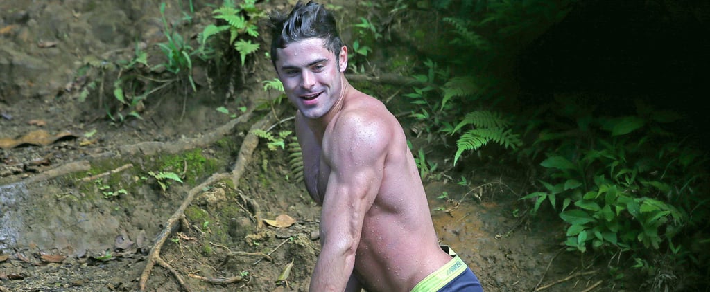 Shirtless Zac Efron on a Rope Swing
