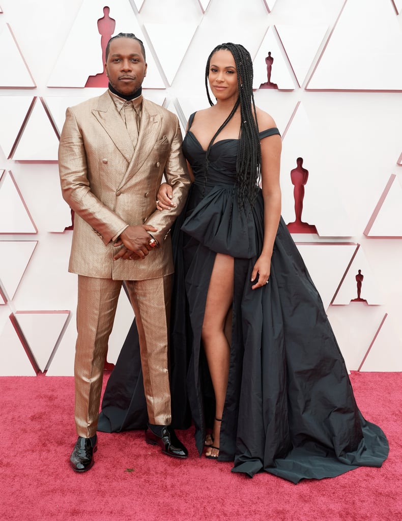 Leslie Odom Jr. and Nicolette Robinson at the Oscars 2021