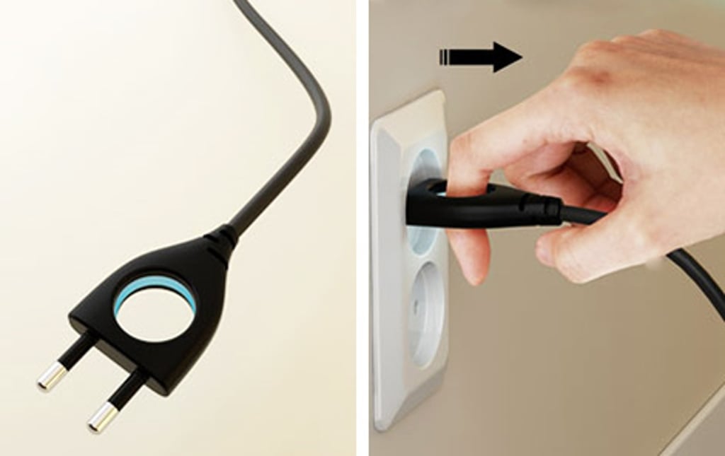 This plug (that apparently exists in other countries) with a circle cutout so you can pull it out easily. Genius!
Source: Reddit user sawbutter