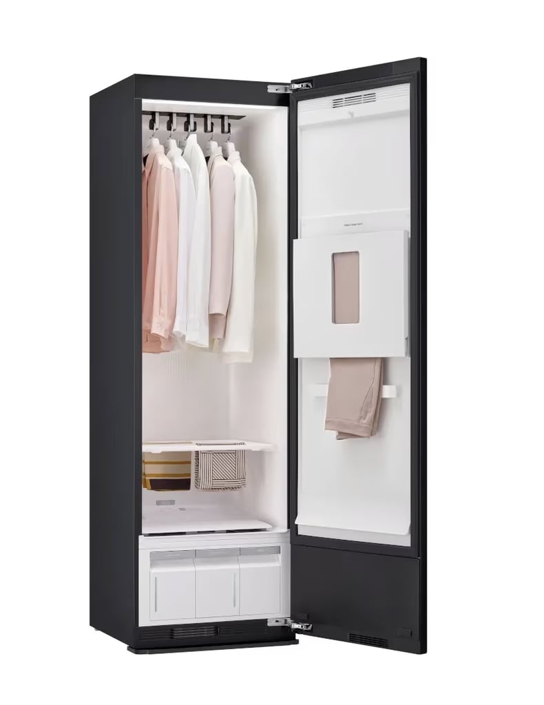 LG Styler Smart Steam Closet with Dual TrueSteam Technology and Dynamic MovingHanger ($1,999, originally $2,399)
Nothing quite prepares you for the feeling of putting on your clothing and having your skin itch all over — not fun. The LG Styler steam closet is a godsend as it sanitizes, refreshes, and deodorizes clothing and items right in the comfort of your own home (and without chemicals!). The moving hangers actually shake off allergens like dust, pollen, and pet dander to make clothing comfortable to wear again.
