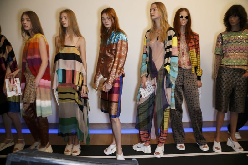 Models Backstage at the Dries Van Noten Show