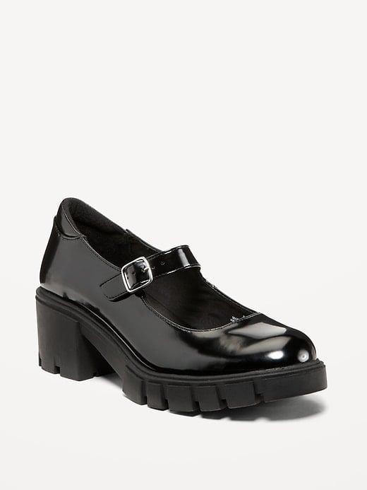 Old Navy Faux Leather Chunky Heel Mary Jane Shoes