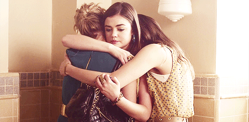 Hugging it out.